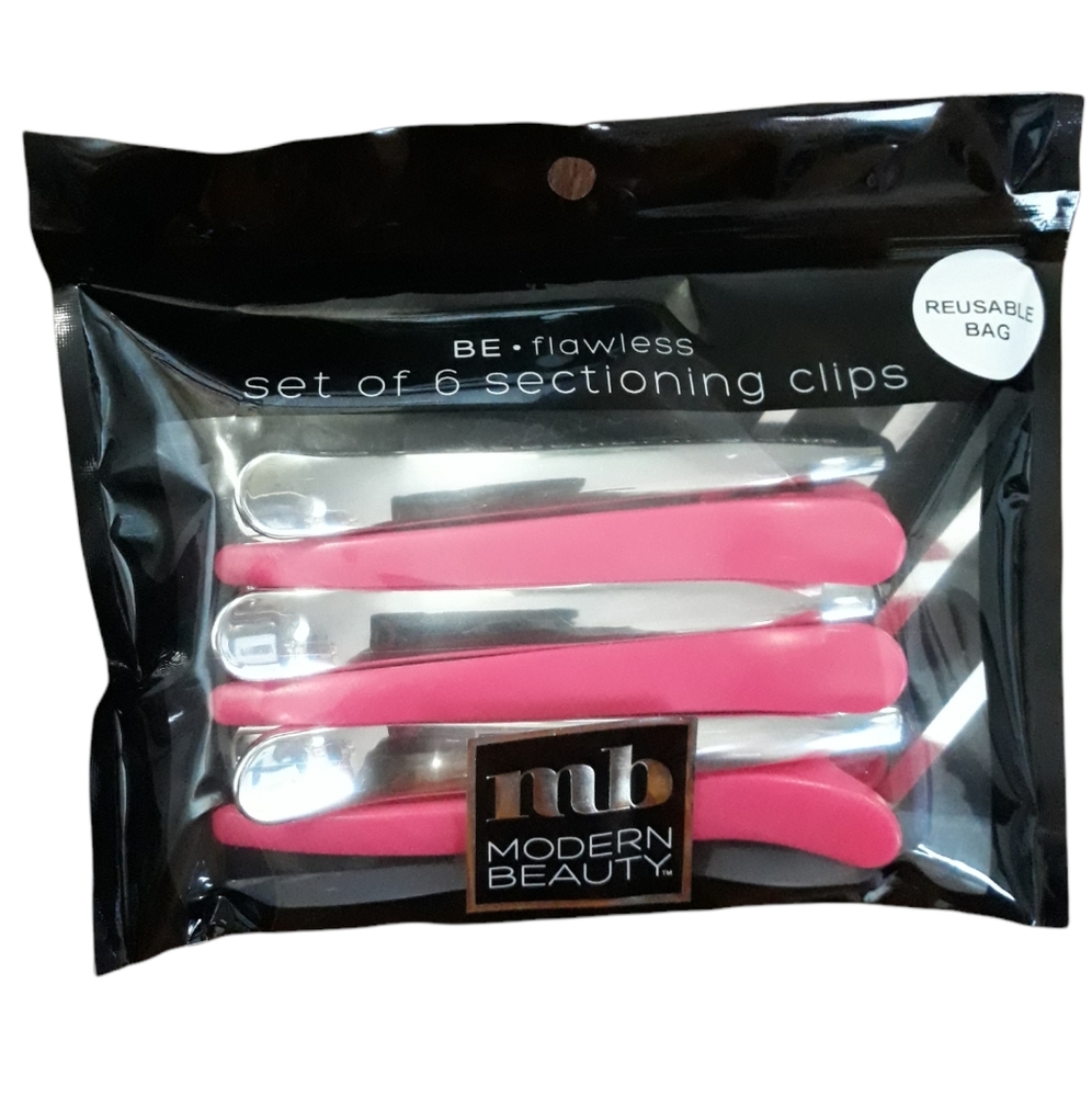 Modern Beauty Be flawless set of 6 sectioning clips. Reusable Bag🛍